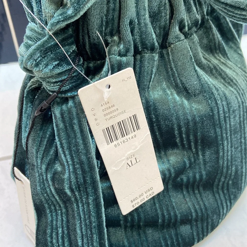 Anthropologie Turquoise Small Velvet/Velour Bag - Picture 5 of 7